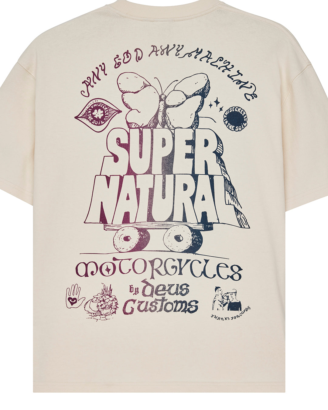 DEUS EX MACHINA TEMPLE TORQUE OS TEE - DIRTY WHITE
