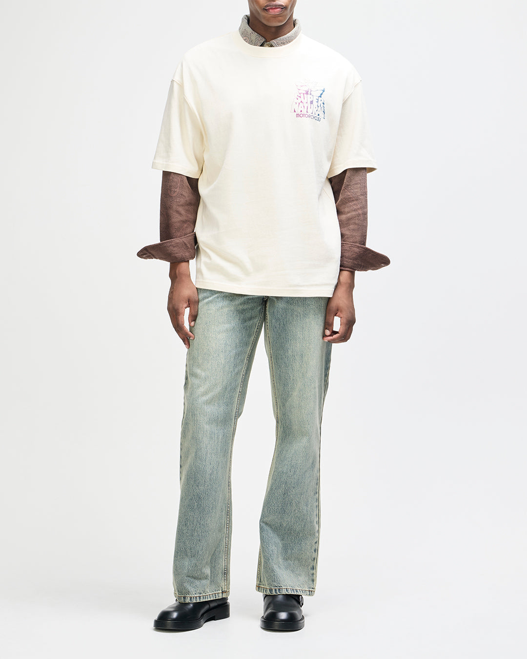 DEUS EX MACHINA TEMPLE TORQUE OS TEE - DIRTY WHITE