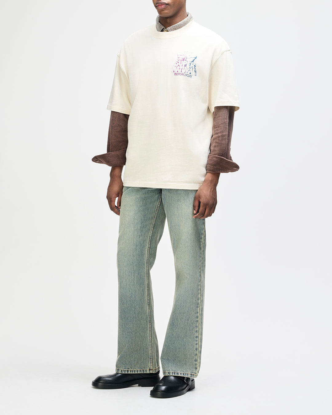 DEUS EX MACHINA TEMPLE TORQUE OS TEE - DIRTY WHITE
