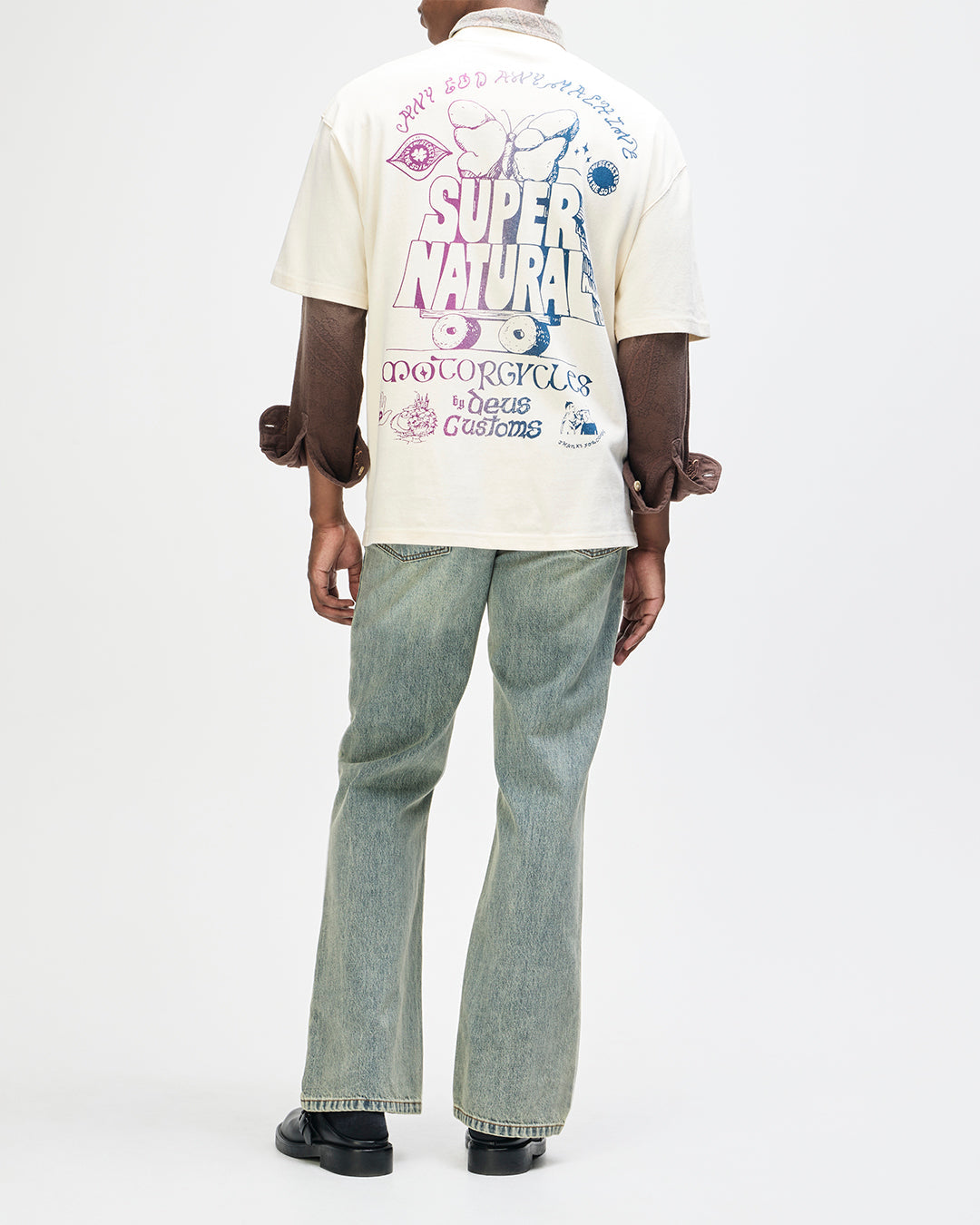 DEUS EX MACHINA TEMPLE TORQUE OS TEE - DIRTY WHITE