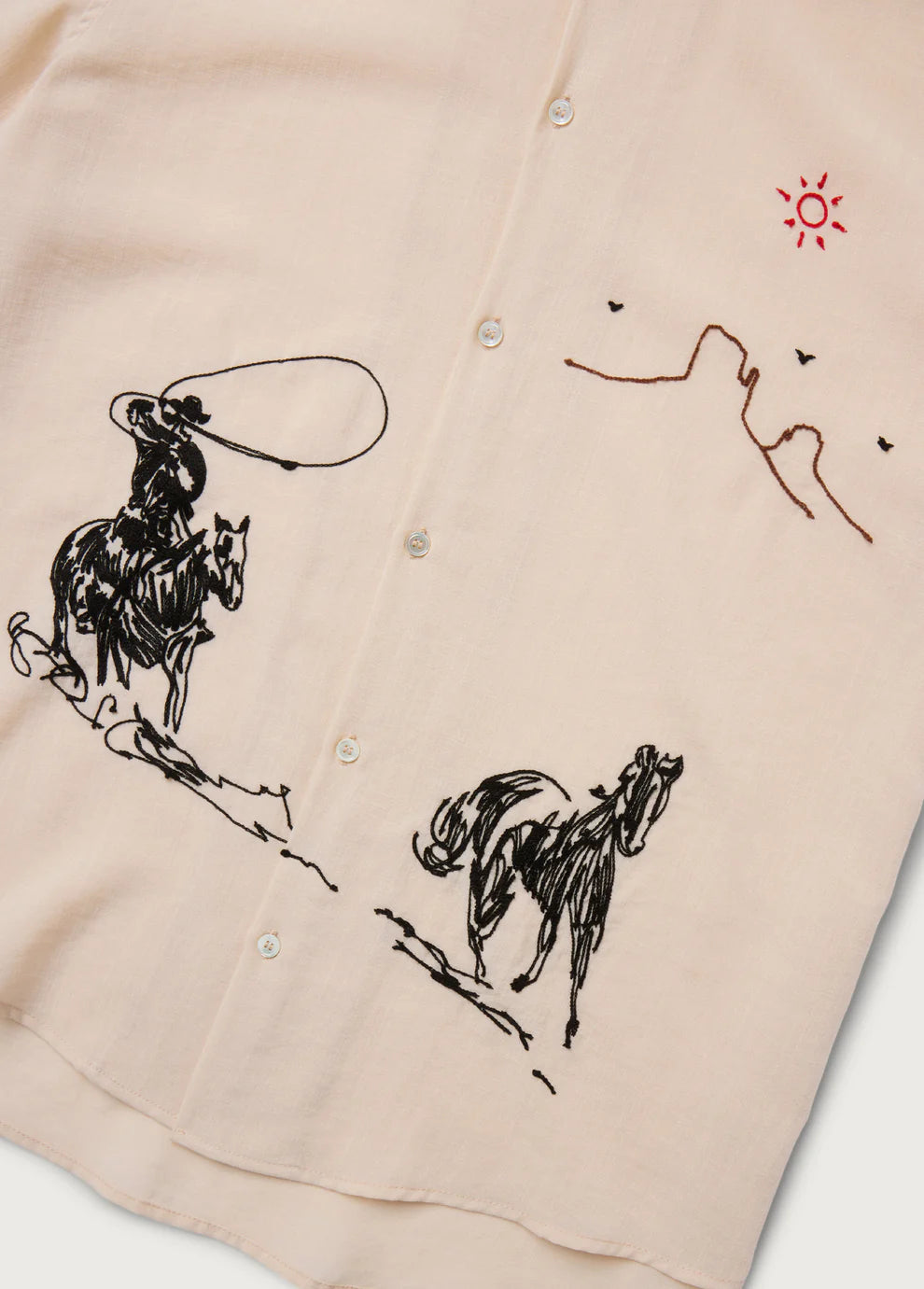 One Of These Days Into The Distance Camp Shirt — Ivory — view 3