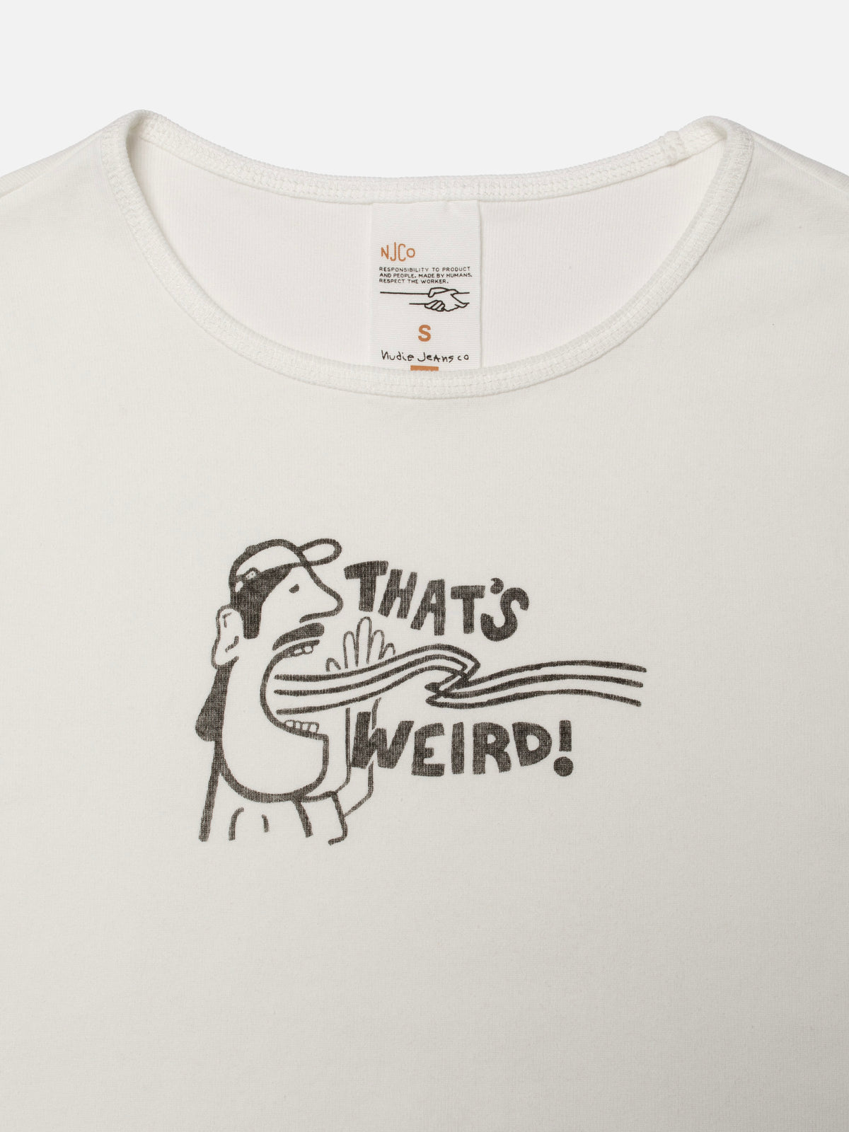 NUDIE JEANS EVE T-SHIRT THATS WEIRD - OFFWHITE