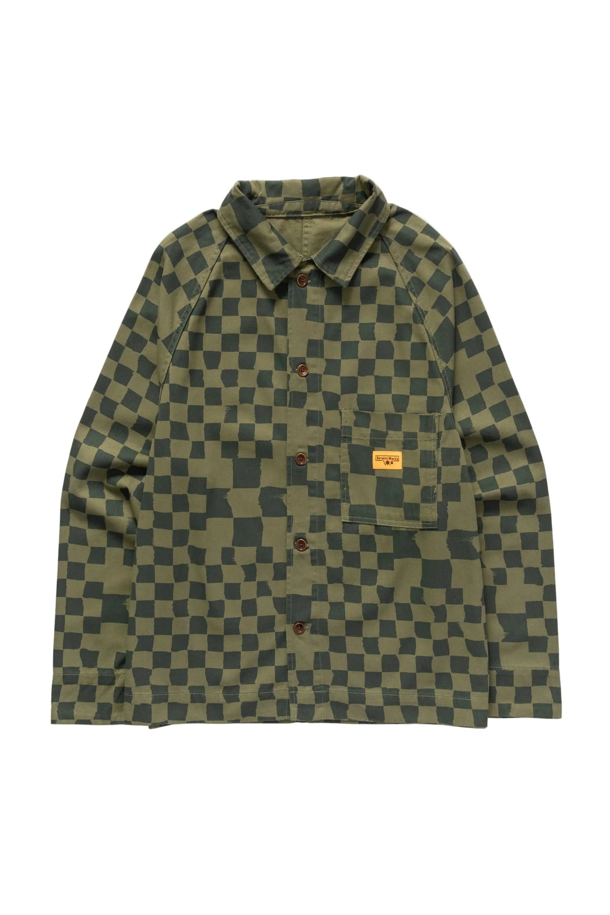 Service Works Drill Printed Foh Jacket — Olive Checker — front view