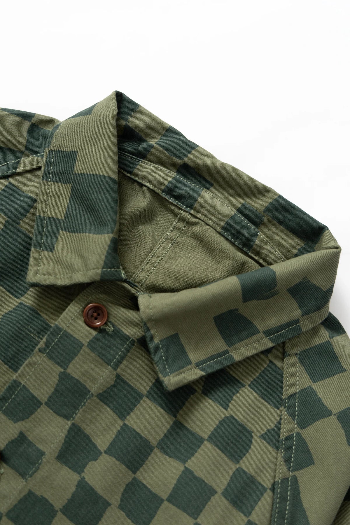 Service Works Drill Printed Foh Jacket — Olive Checker — view 5