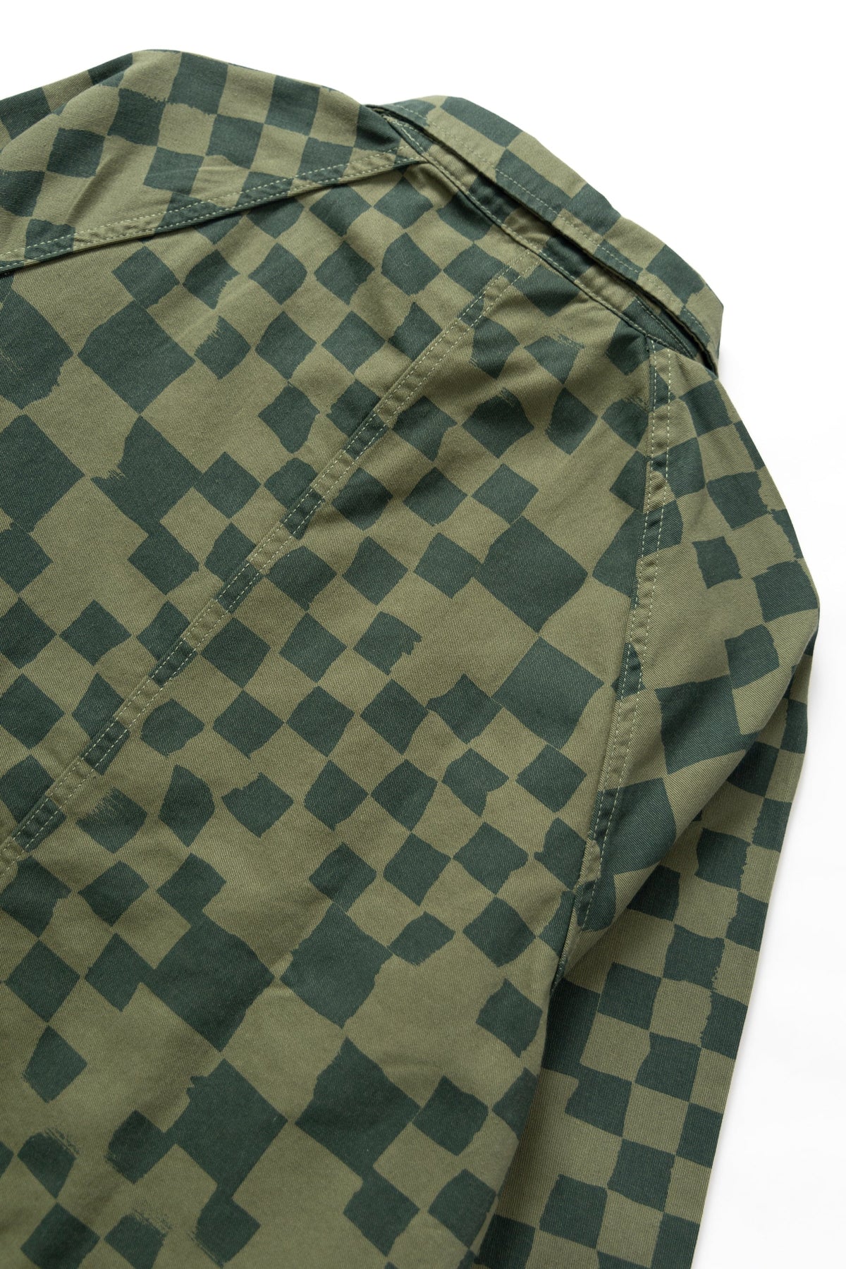 Service Works Drill Printed Foh Jacket — Olive Checker — view 4