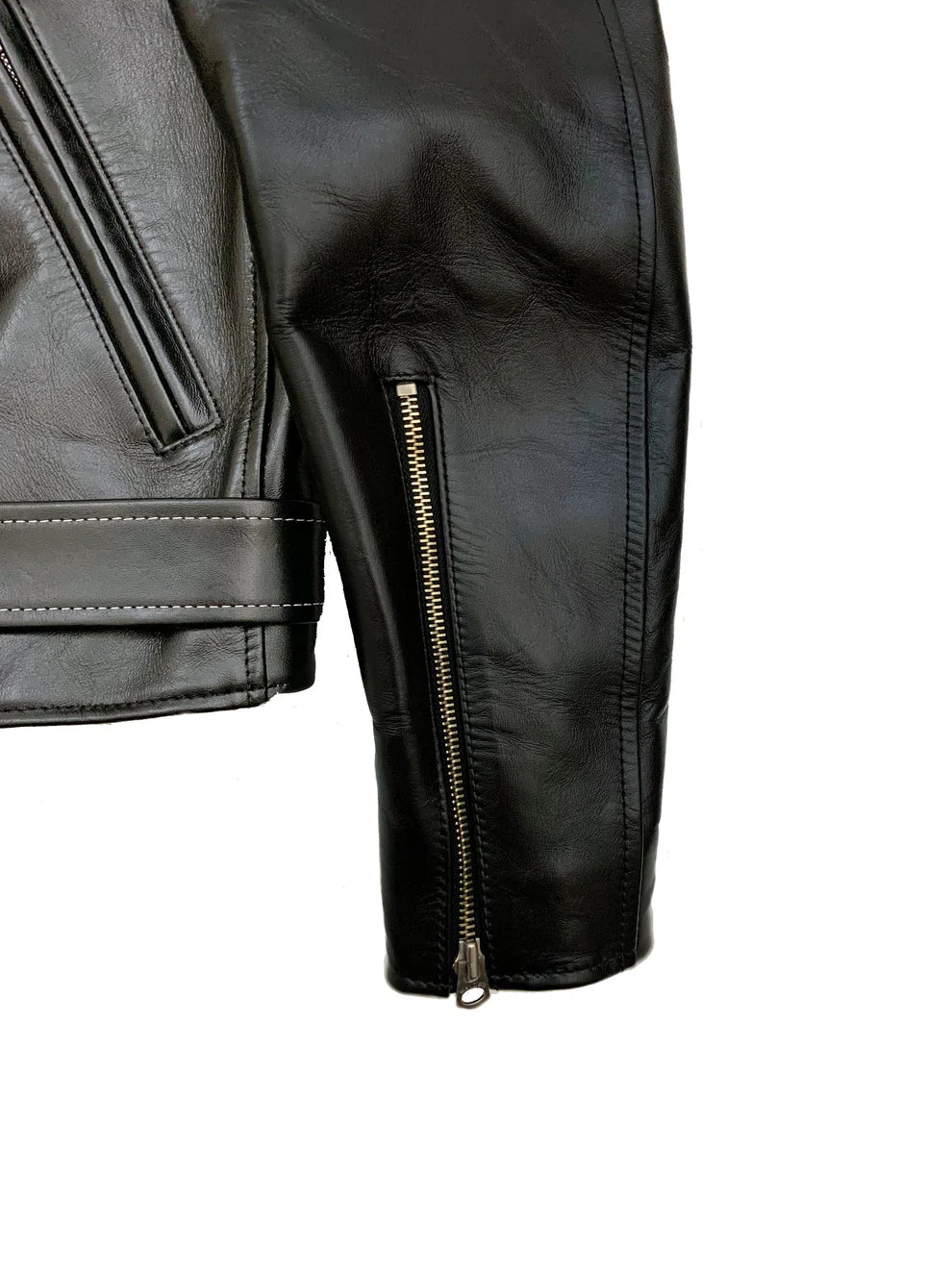 Dry Bones Horse Hide Motorcycle Jacket — Black — view 13