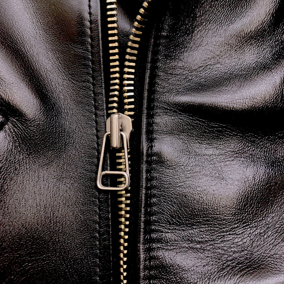 Dry Bones Horse Hide Motorcycle Jacket — Black — view 10