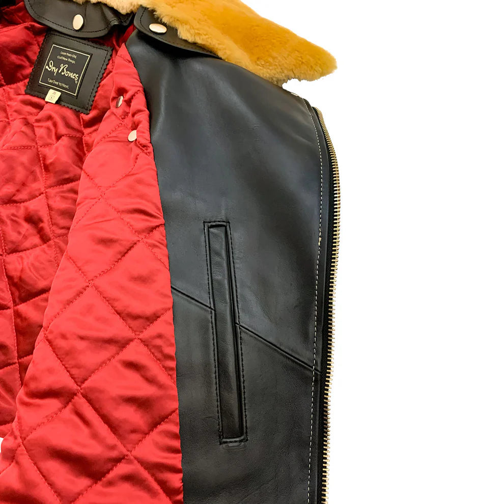 Dry Bones Horse Hide Motorcycle Jacket — Black — view 4