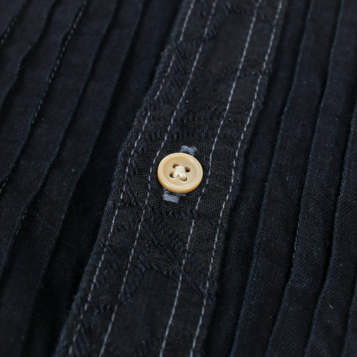Graph Zero Pleated Dreess Long Sleeve Shirt — Paisley Indigo — view 7
