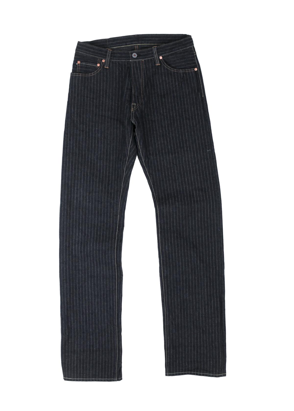 Graph Zero 16oz Straight Jeans — Herringbone Stripe — front view
