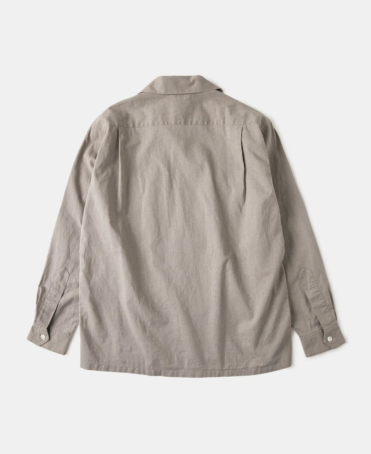 MILITORA LOT 220L 1940S LINEN-COTTON OPEN COLLAR SHIRT - KHAKI GRAY