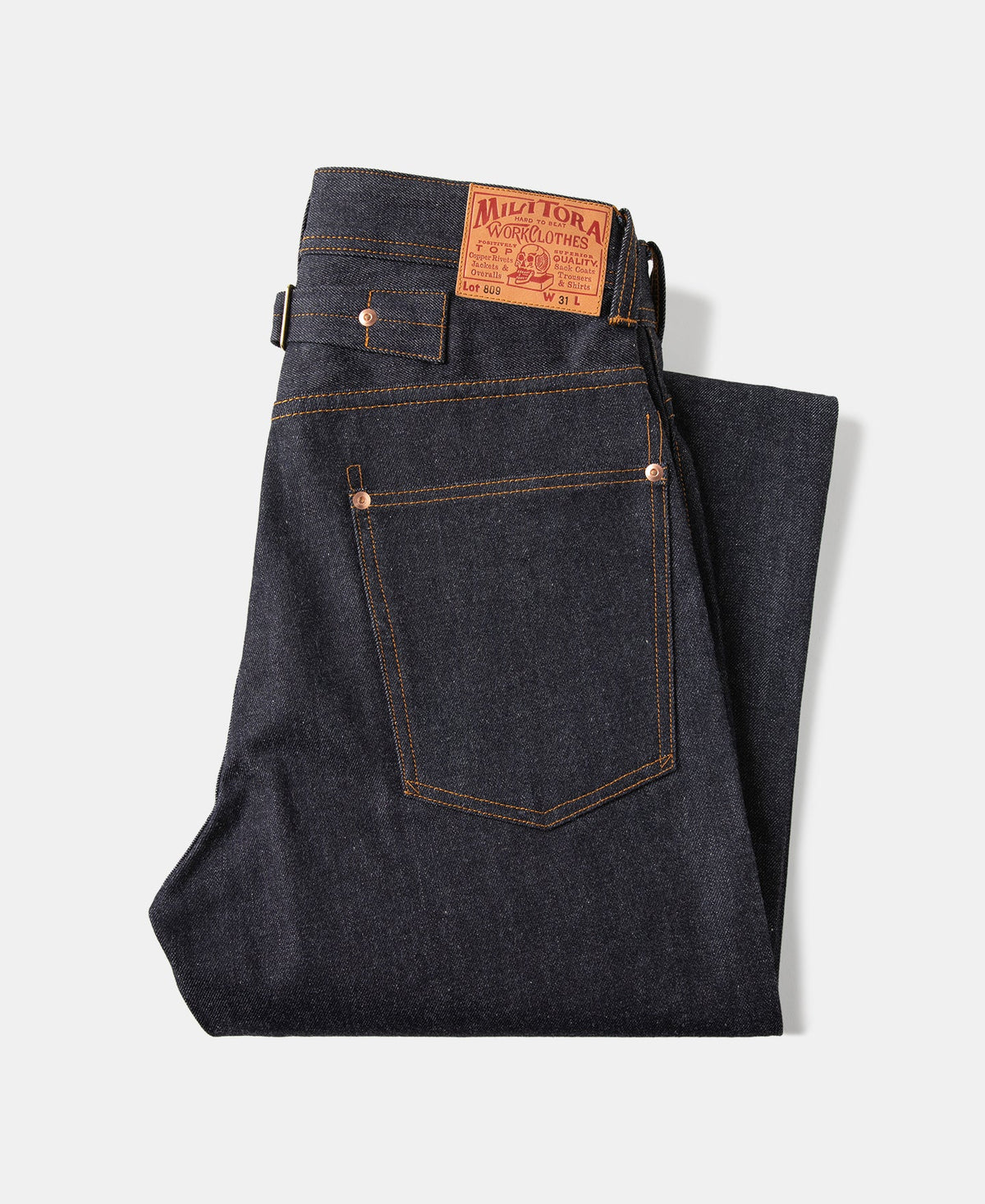 MILITORA LOT 809 1940S WIDE-LEG SELVEDGE DENIM TROUSERS