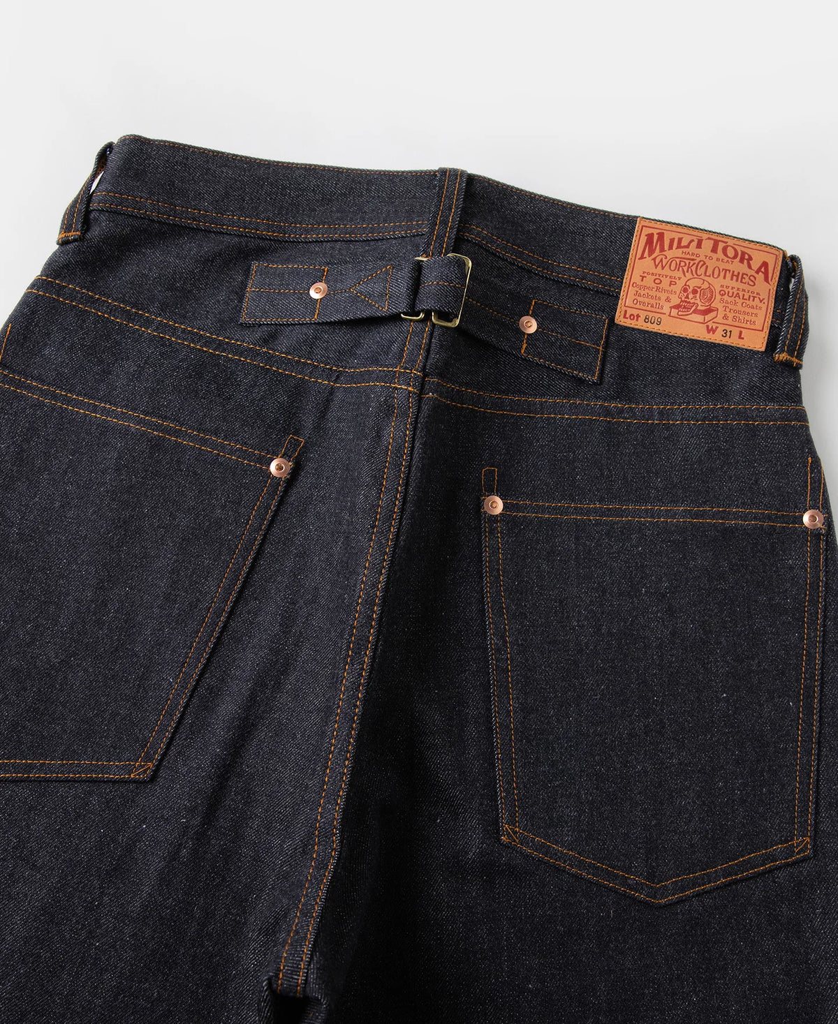 MILITORA LOT 809 1940S WIDE-LEG SELVEDGE DENIM TROUSERS