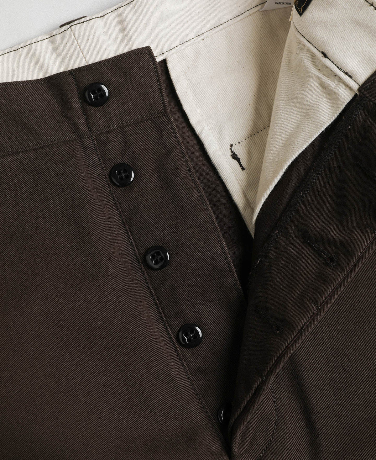 MILITORA LOT 833 1950S HEAVYWEIGHT WIDE MILITARY TROUSERS - COFFEE