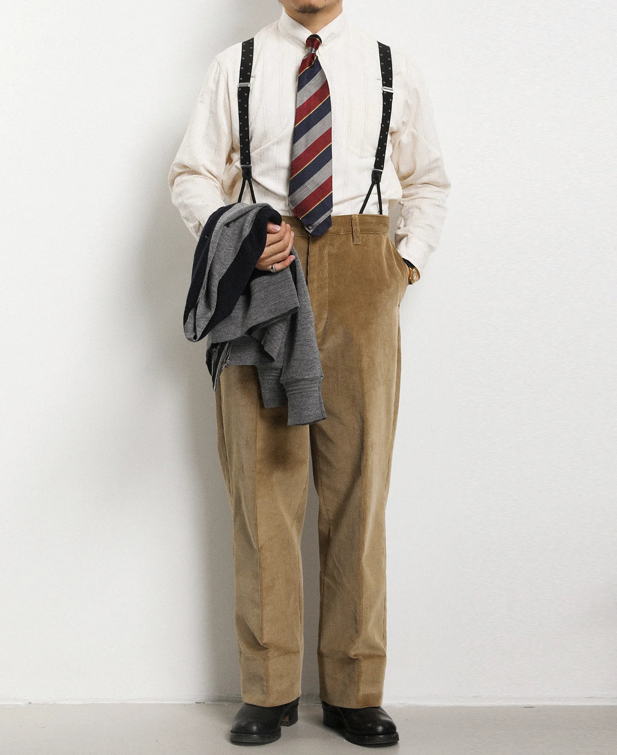 MILITORA LOT 840 9.5 WALE 1940S CORDUROY WORK PANTS - KHAKI