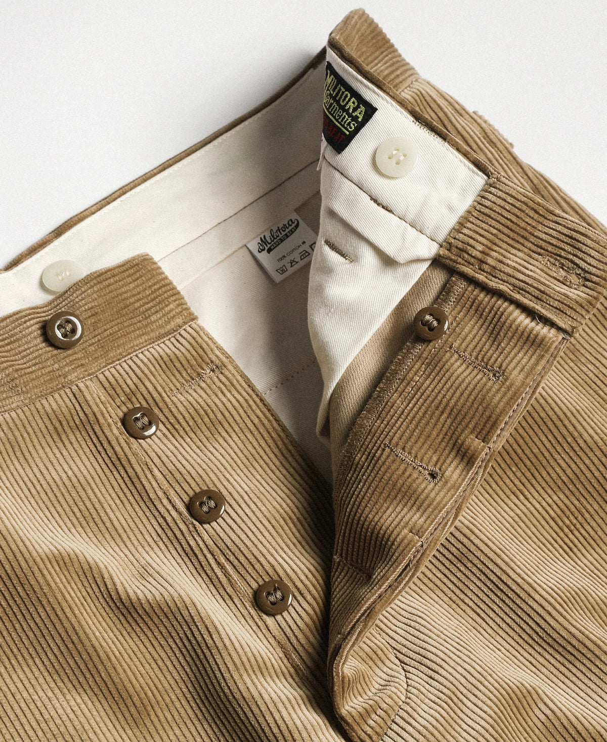 MILITORA LOT 840 9.5 WALE 1940S CORDUROY WORK PANTS - KHAKI