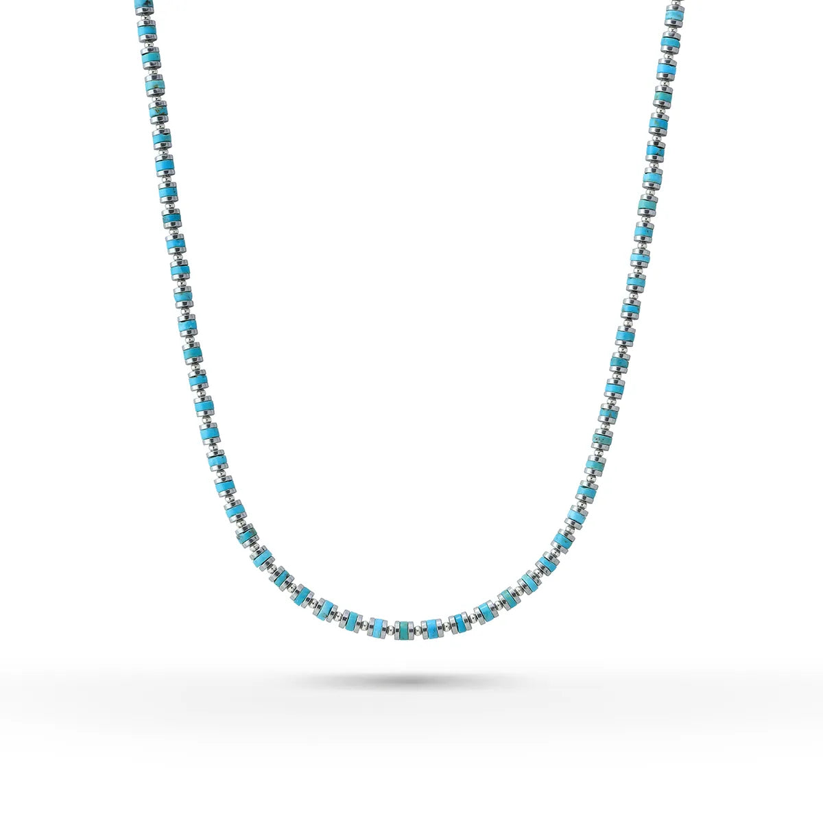 SAAD HORIZON HEISHI TURQUOISE NECKLACE STONE 4MM - 40CM