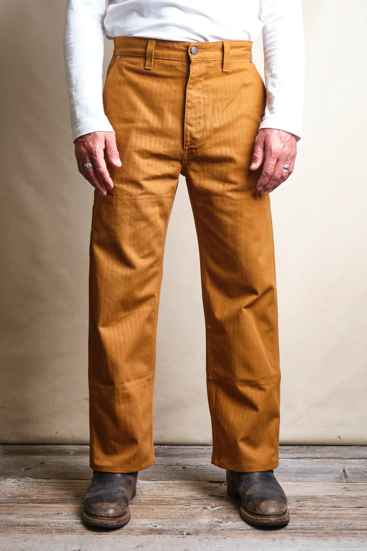 FREENOTE ORTEGA PANT 13 OUNCE - RUST HERRINGBONE