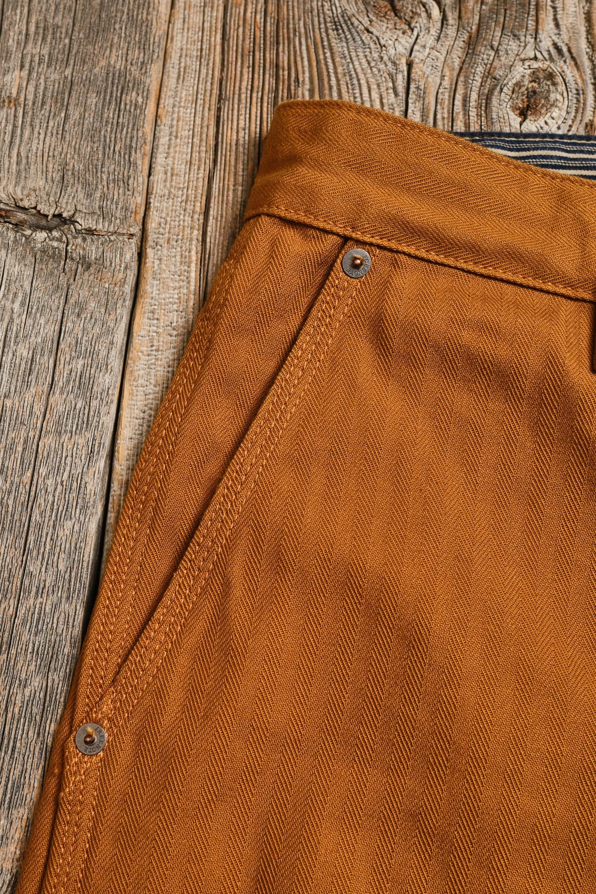 FREENOTE ORTEGA PANT 13 OUNCE - RUST HERRINGBONE
