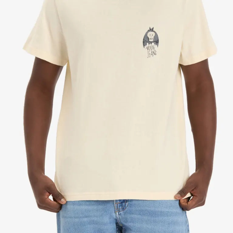 Nudie Jeans Roy The Bat T-Shirt — Ecru — view 2