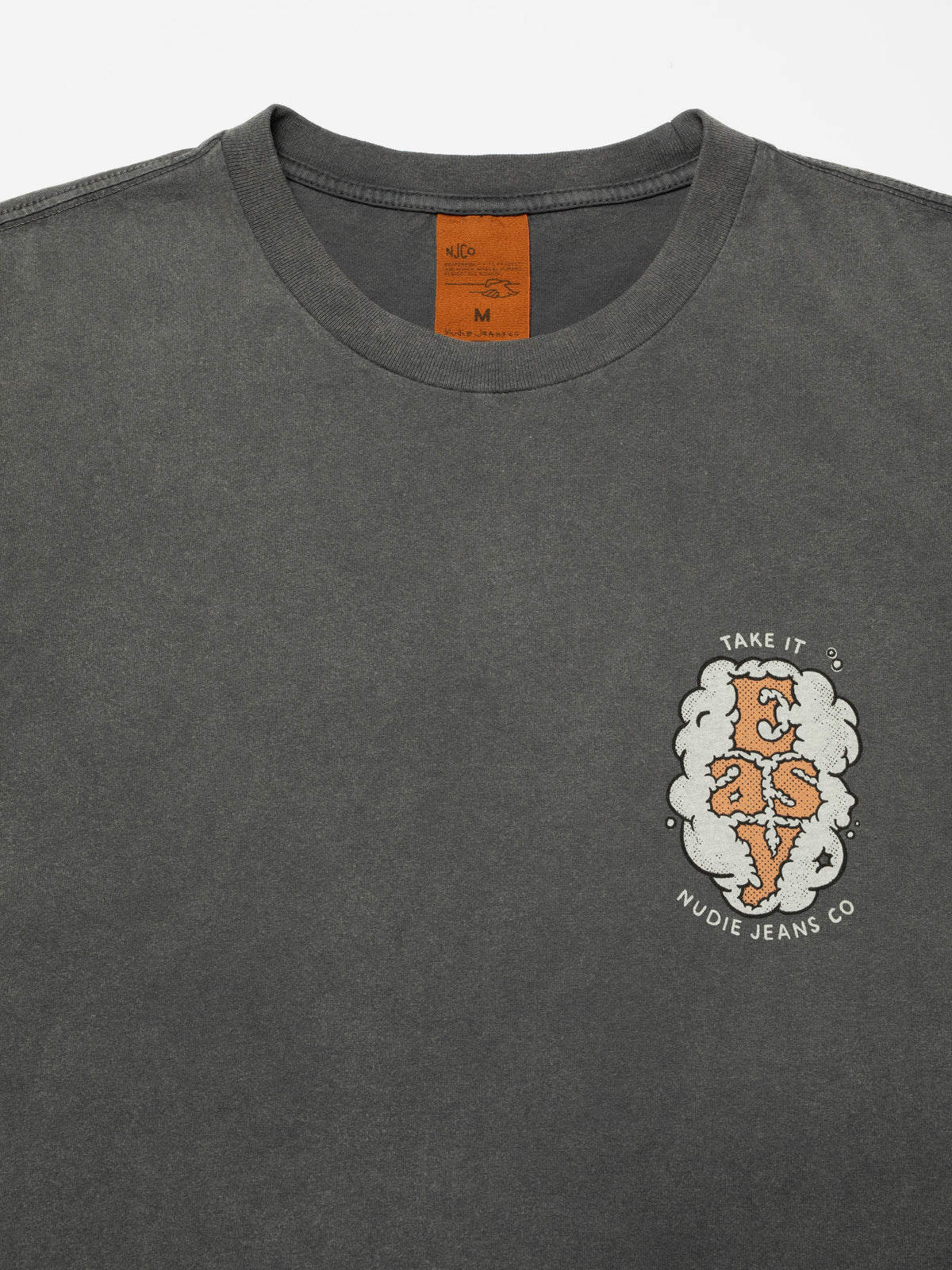 NUDIE JEANS ROY T-SHIRT EASY CLOUD - ANTRACITE