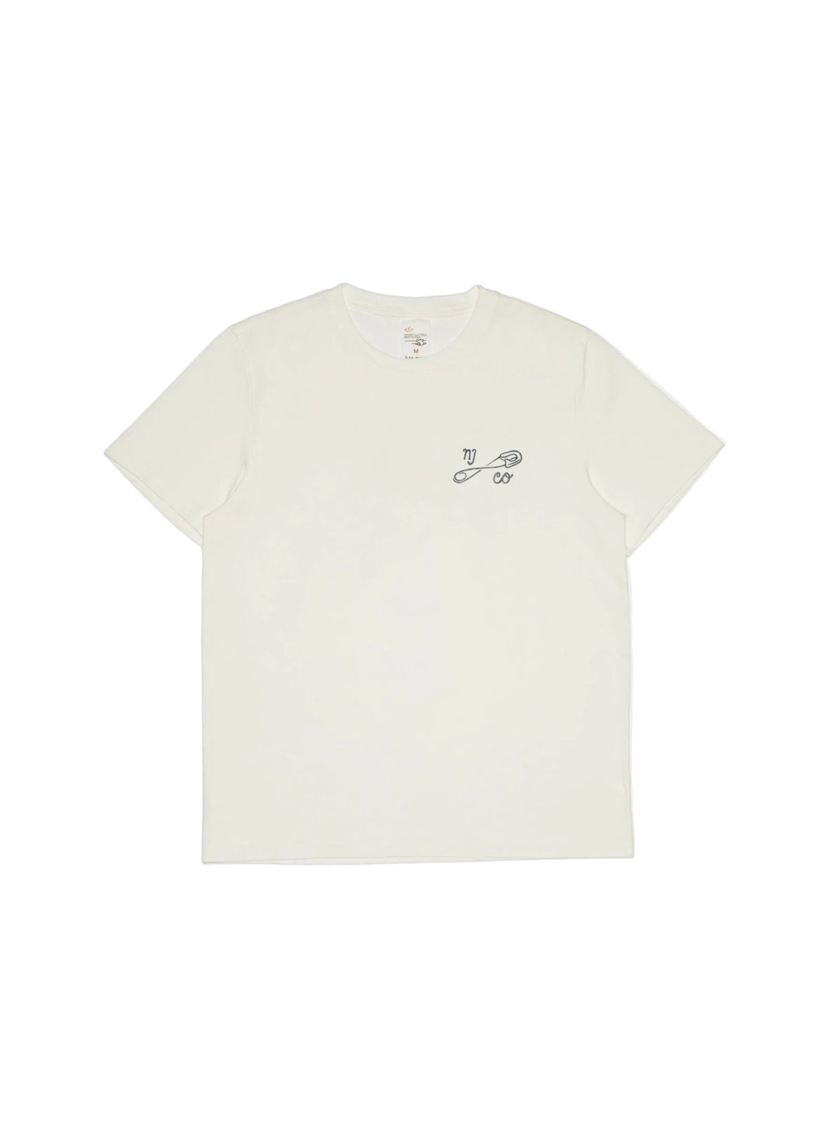 NUDIE JEANS ROY T-SHIRT NJCO PIN - CHALK WHITE
