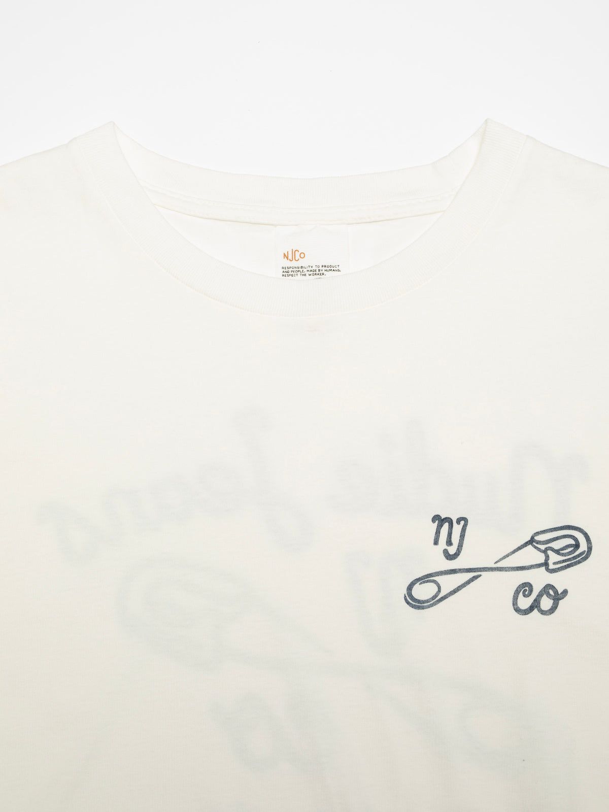 NUDIE JEANS ROY T-SHIRT NJCO PIN - CHALK WHITE
