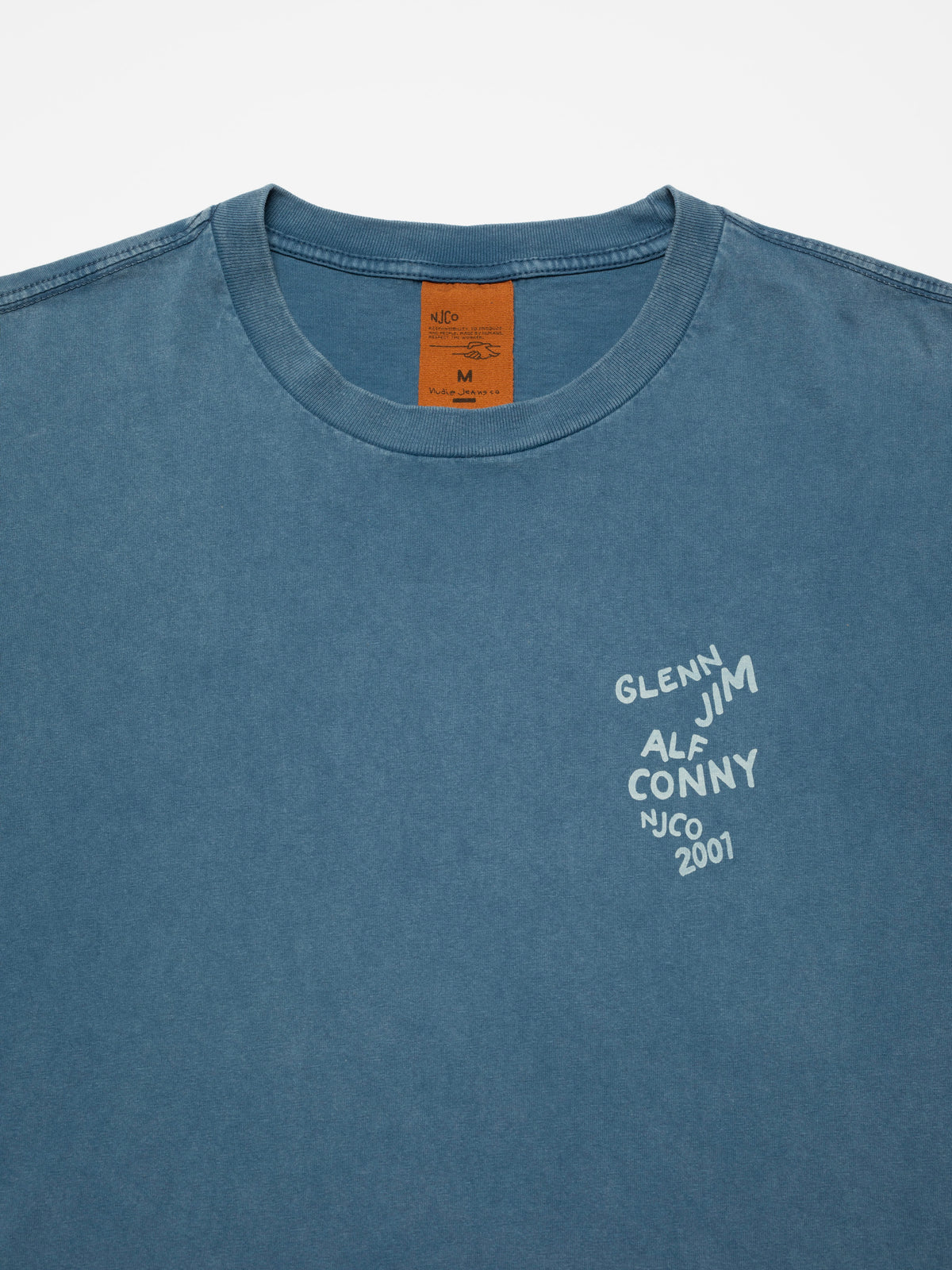 NUDIE JEANS ROY T-SHIRT OG LINE-UP - FRENCH BLUE