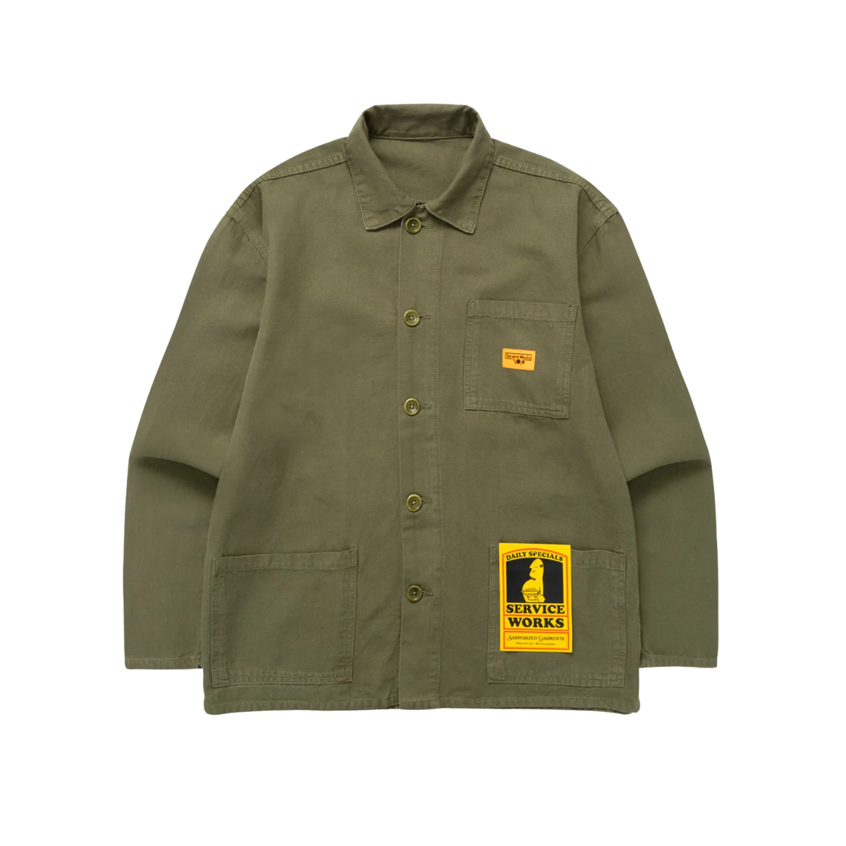 Service Works Canvas Chore Shirt — Olive — front view