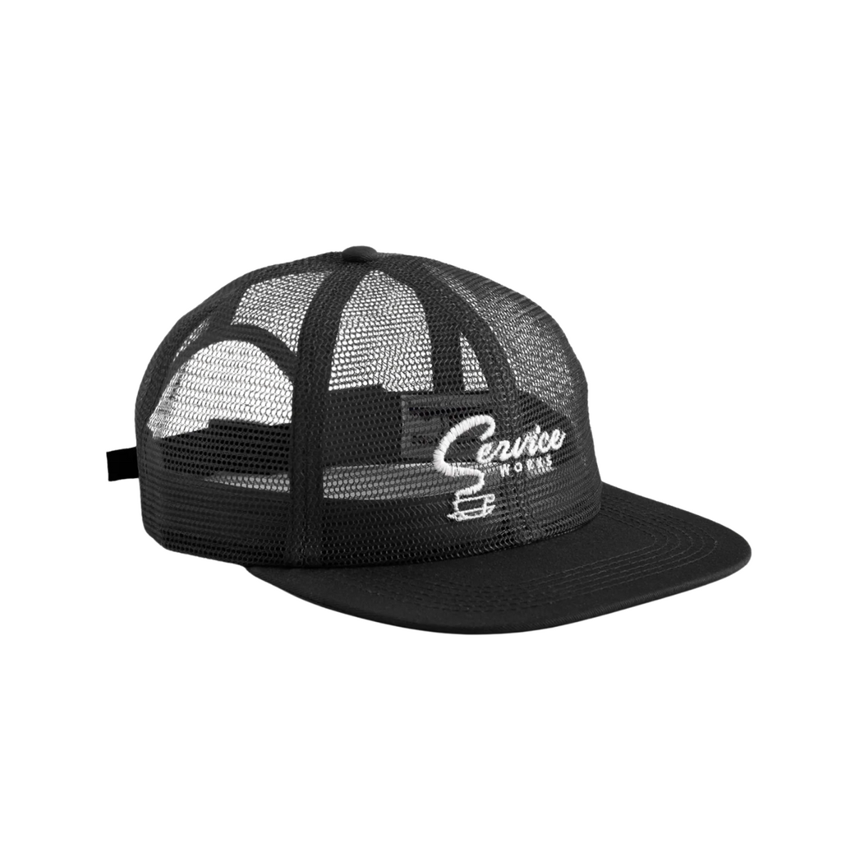 Service Works Mesh Espresso Cap — Black — front view