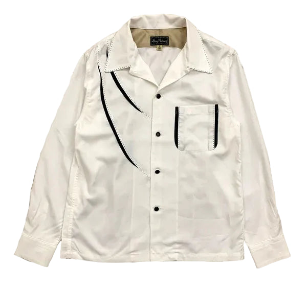 Dry Bone Shark Gill Open Shirt — Off White — front view