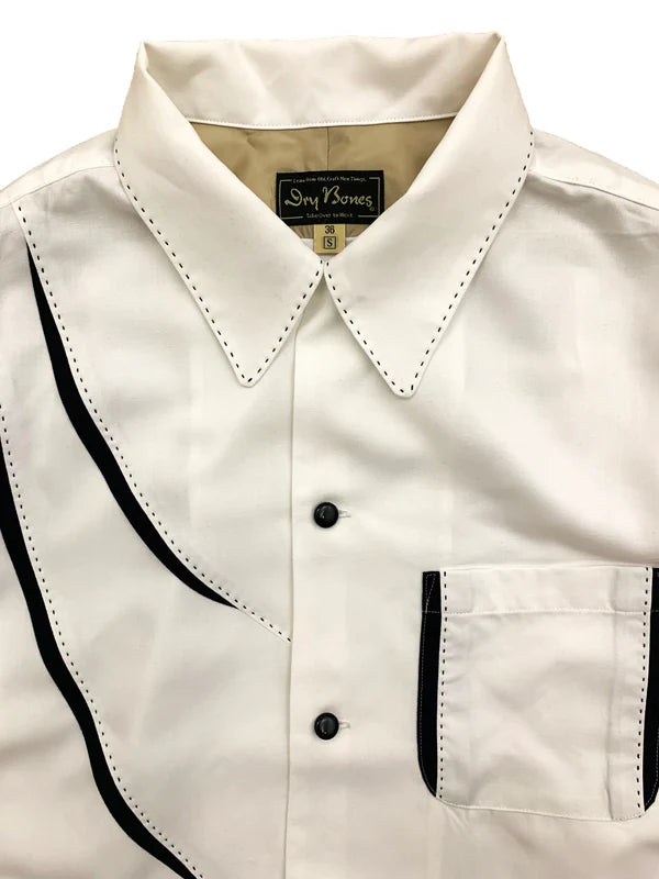 Dry Bone Shark Gill Open Shirt — Off White — view 4