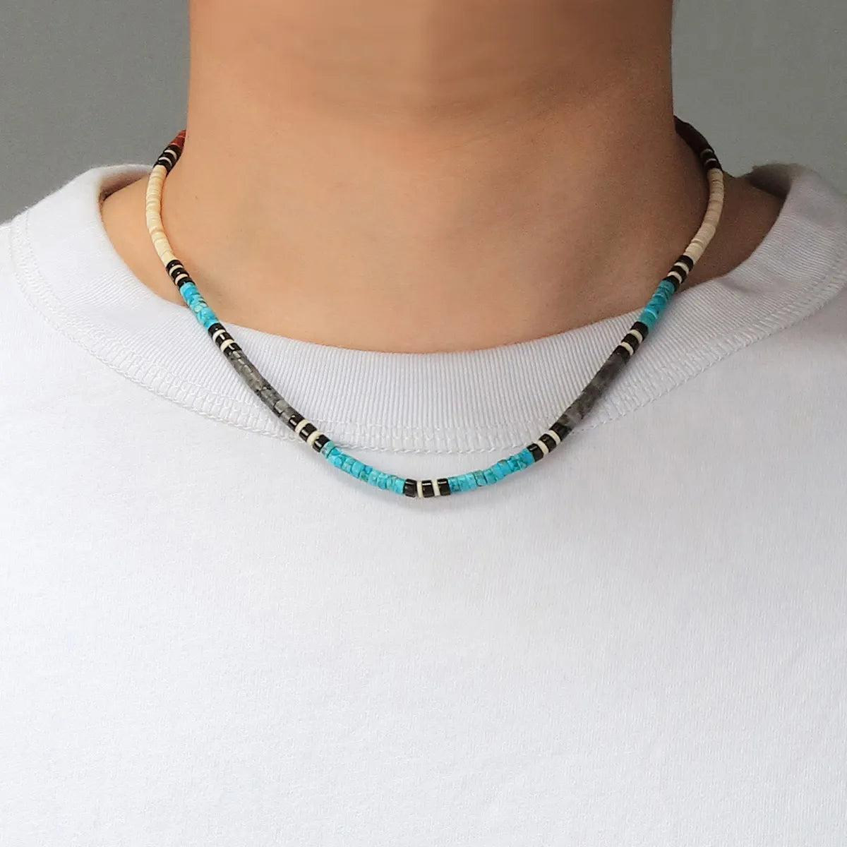 SAAD SILENT EMBER DUSK HEISHI NATURAL STONE NECKLACE - MAX 4.3MM - 50CM