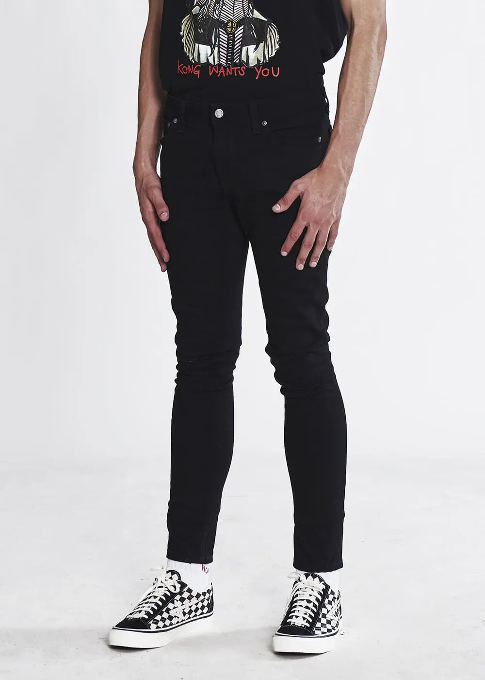 Nudie Jeans Skinny Lin — Black/Black — view 2