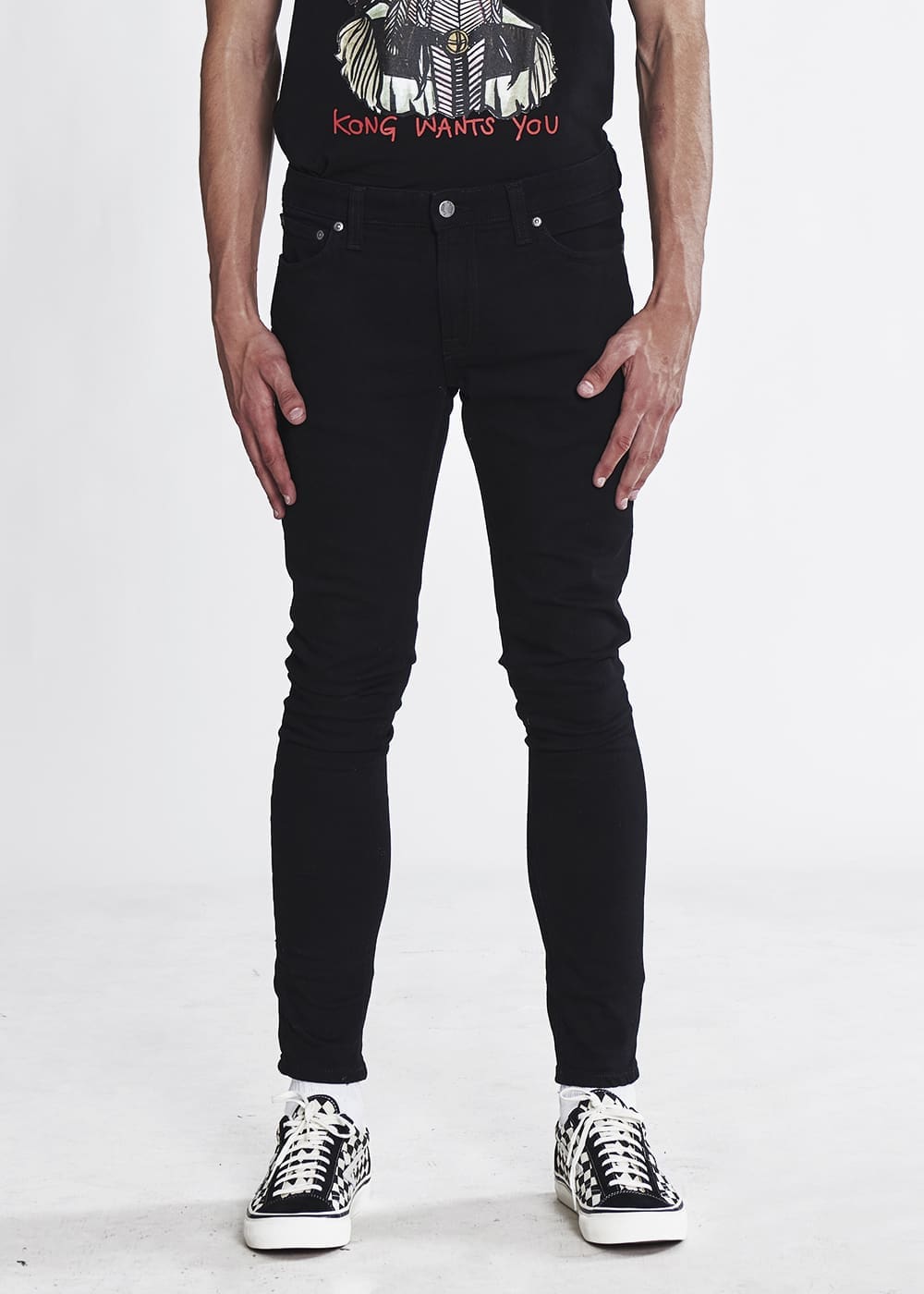 Nudie Jeans Skinny Lin — Black/Black — view 10