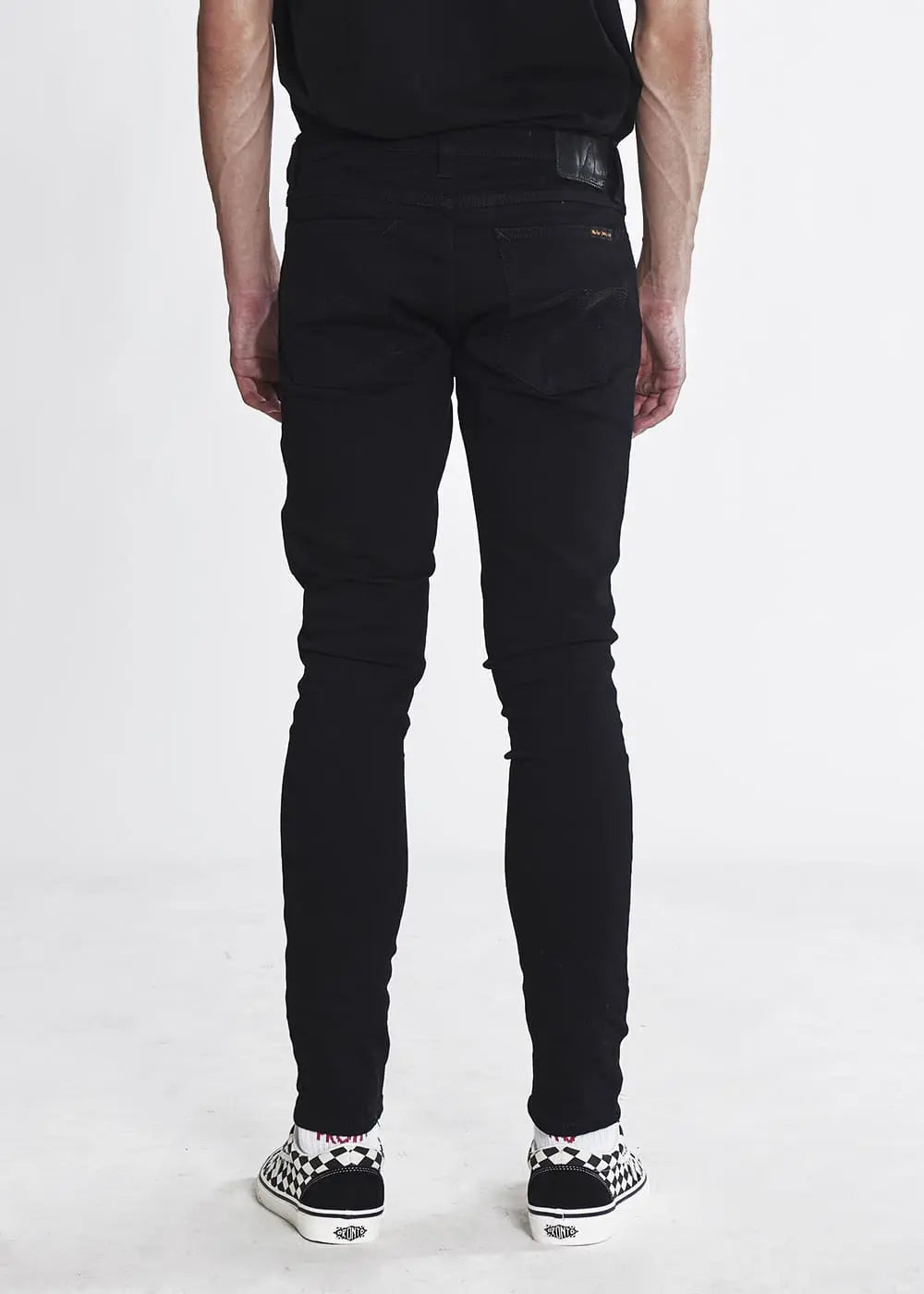 Nudie Jeans Skinny Lin — Black/Black — front view