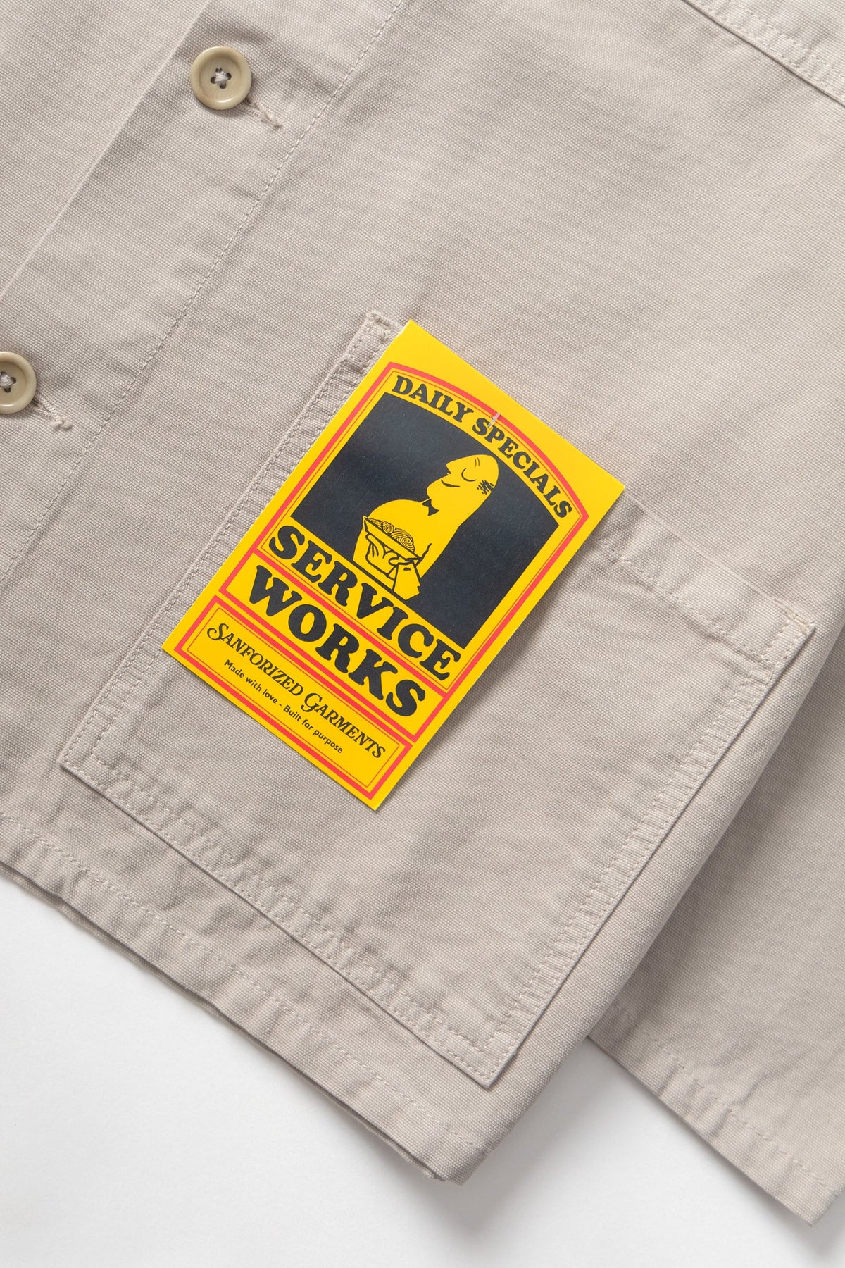 Service Works Canvas Coverall Jacket — Stone — view 8