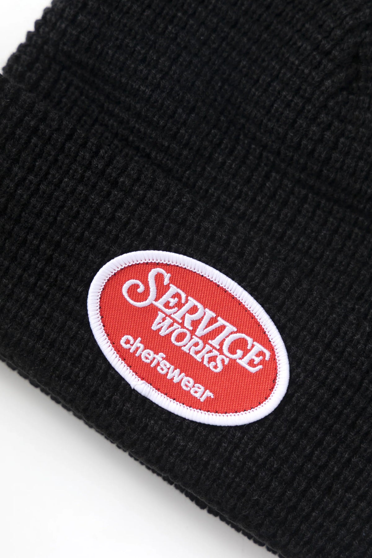Service Works Waffle Patch Beanie — Black — view 3