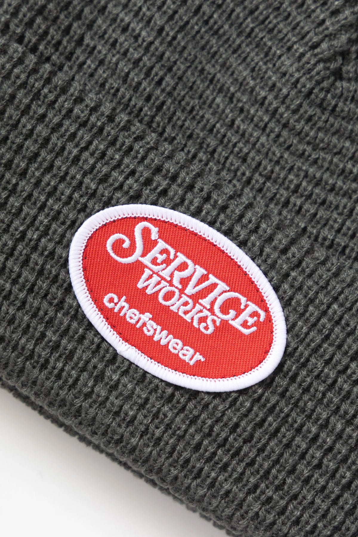 Service Works Waffle Patch Beanie — Grey — view 3