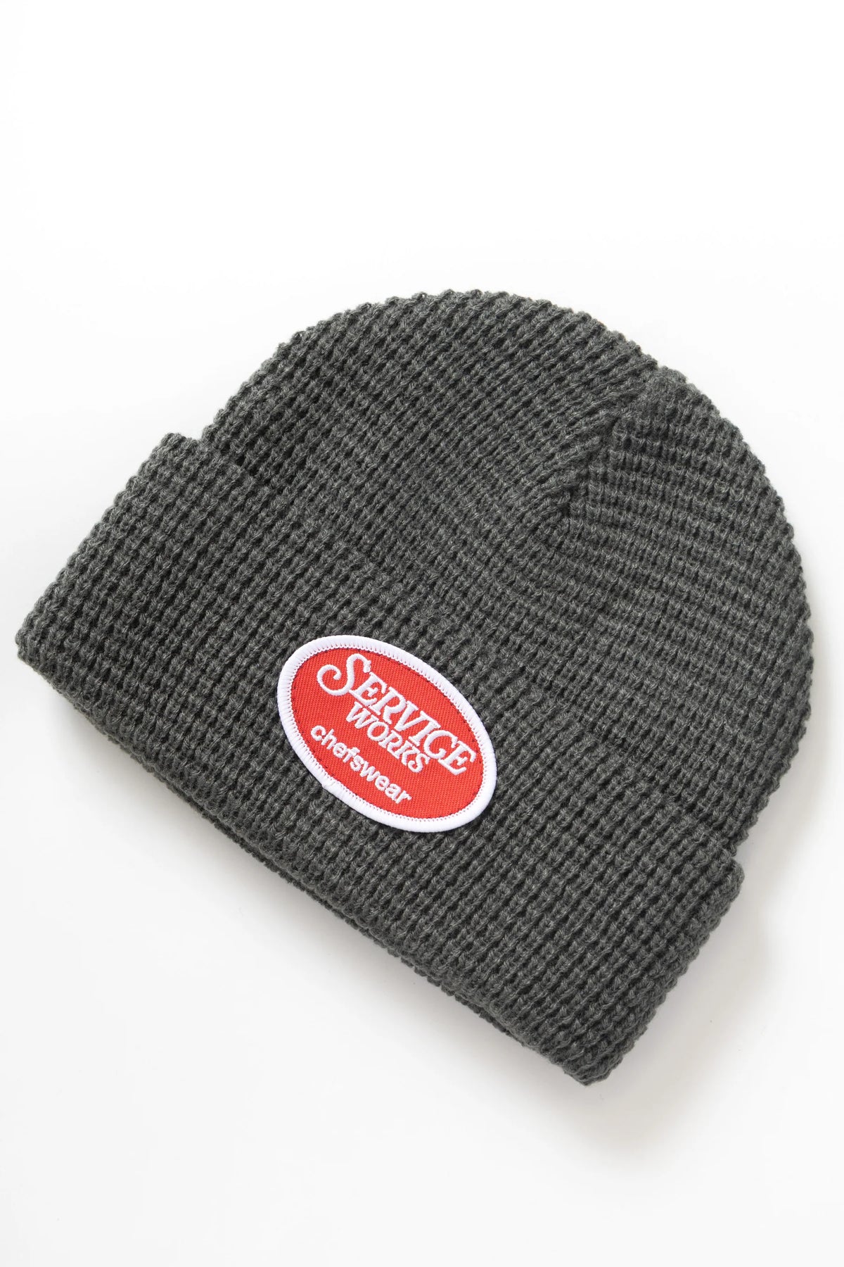 Service Works Waffle Patch Beanie — Grey — view 2