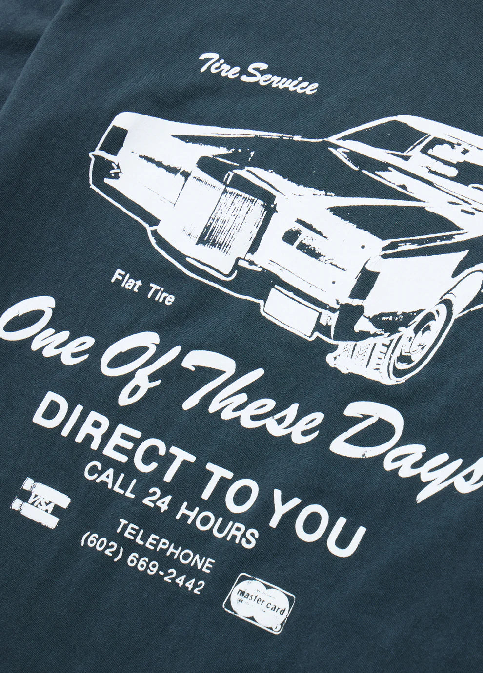 One Of These Days Tire Service Long Sleeve Tee — Washed Black — view 3