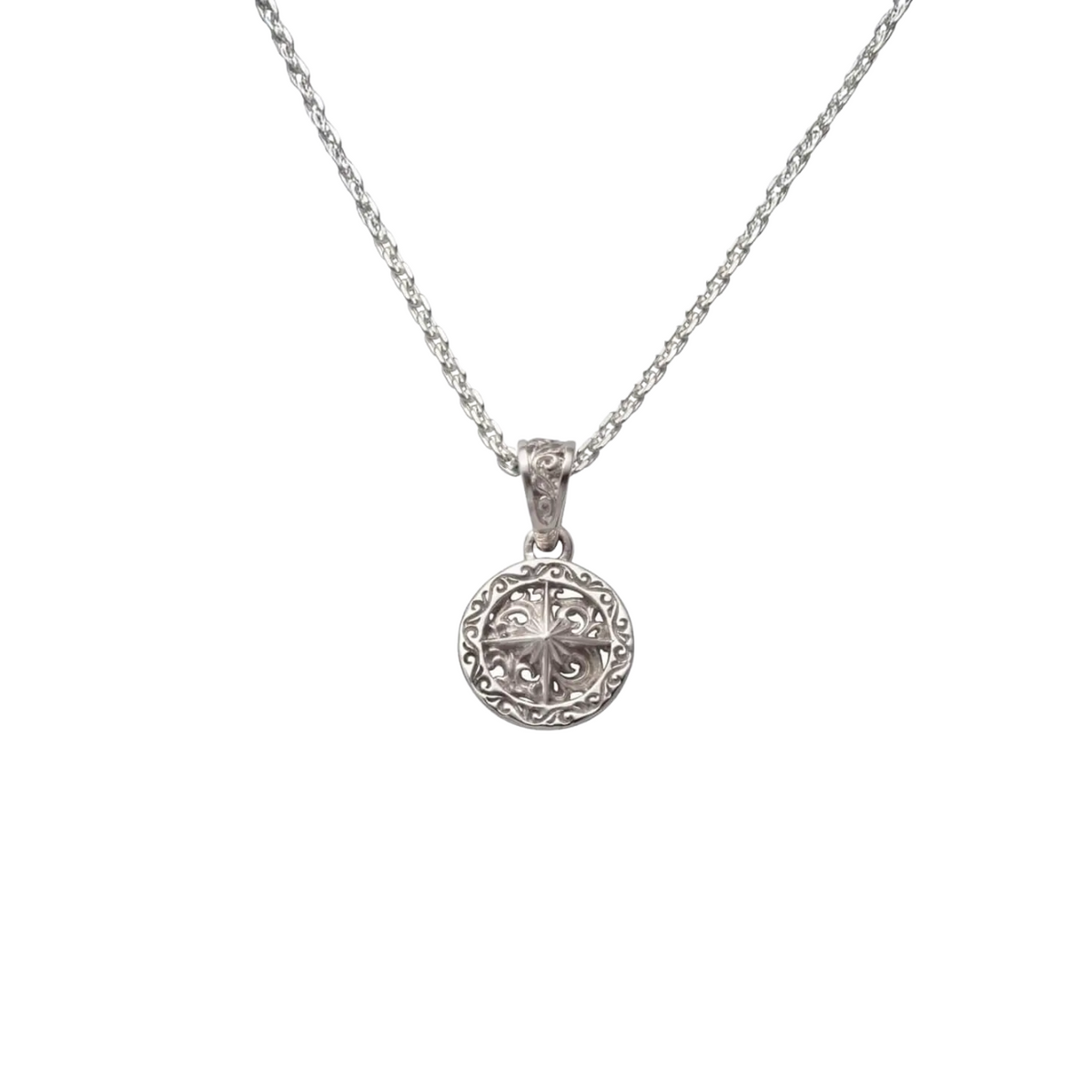 Saad Round Type Sun Symbol Silver 925 Pendant Top — No Color — view 2