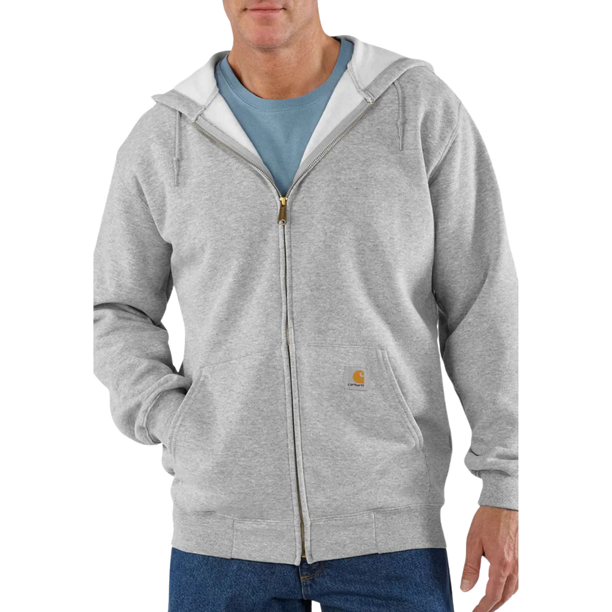 Carhartt Loose Fit Midweight Full-Zip Sweatshirt — Heather Gray — front view
