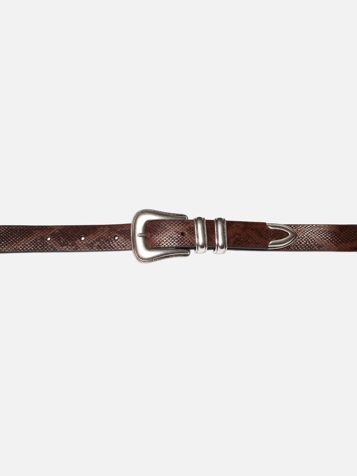 NUDIE JEANS WESTERN FAUX SNAKE - SILVER BELT