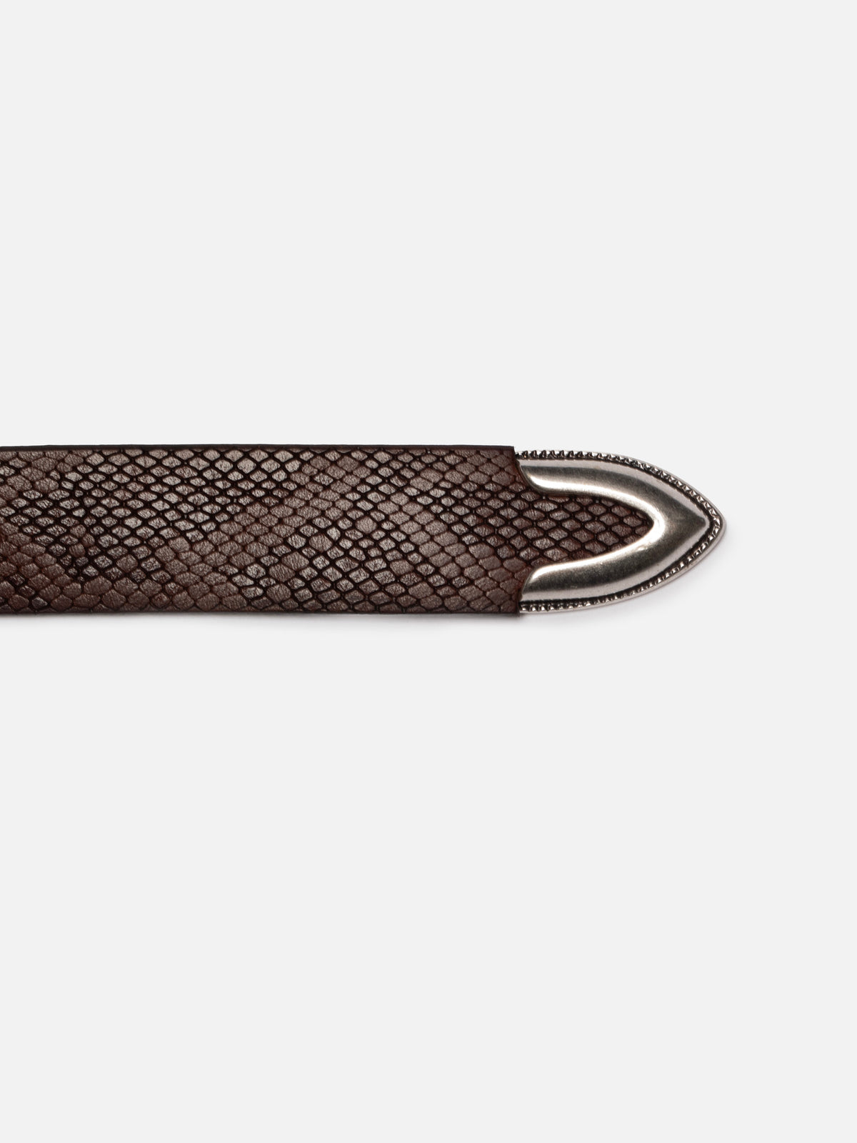 NUDIE JEANS WESTERN FAUX SNAKE - SILVER BELT