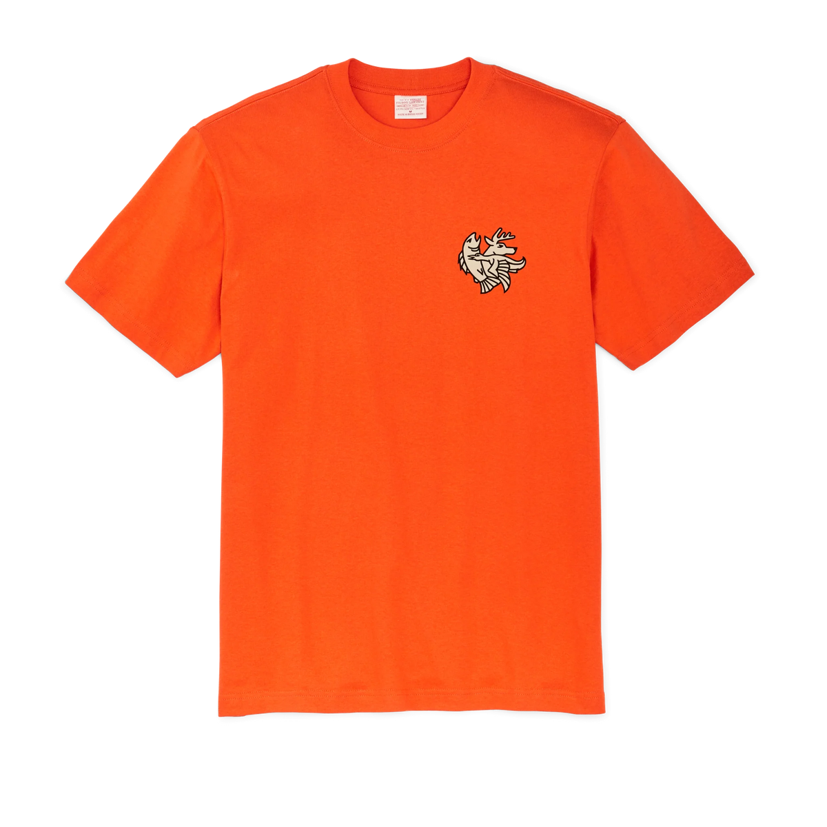 Filson Short Sleeve Frontier Graphic T-Shirt — Flame/Art Deco Sportsman — front view