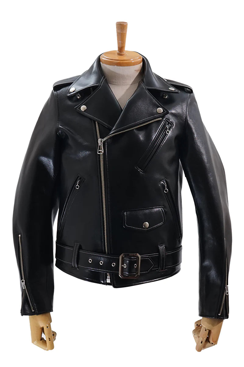 Dry Bones Horse Hide Motorcycle Jacket — Black — view 16