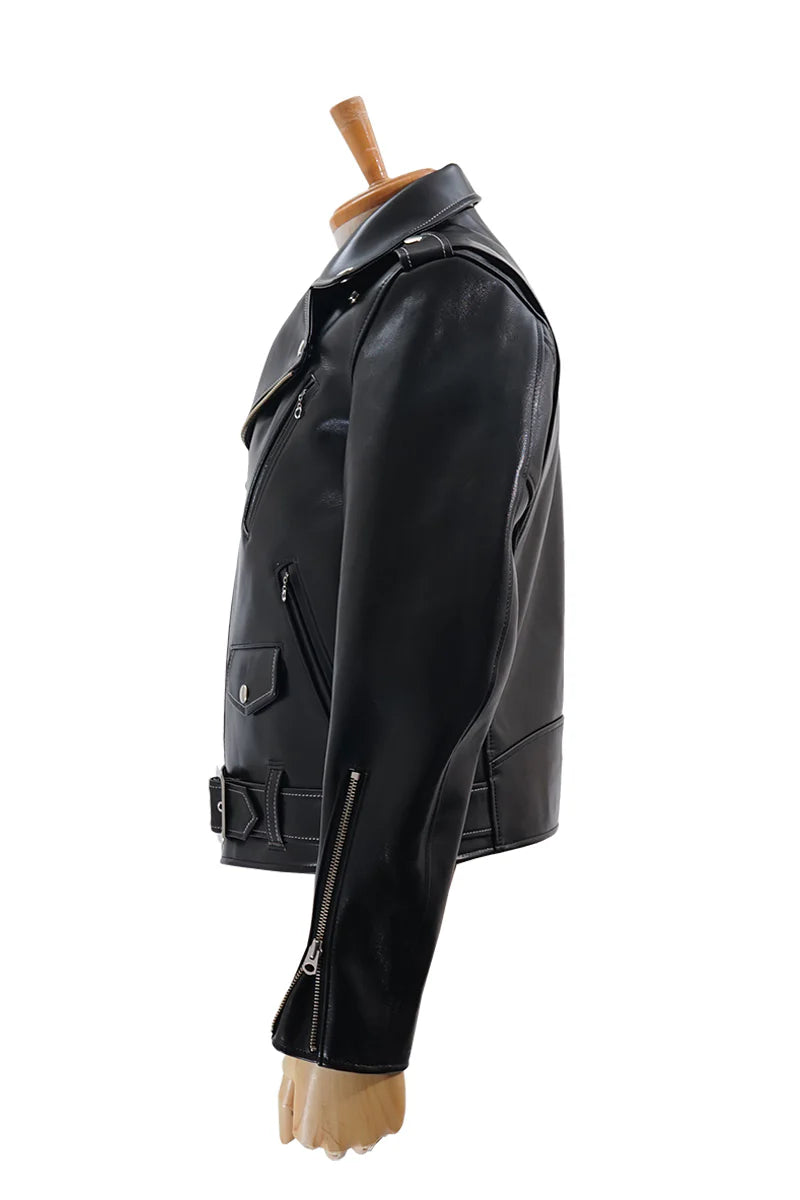 Dry Bones Horse Hide Motorcycle Jacket — Black — view 15