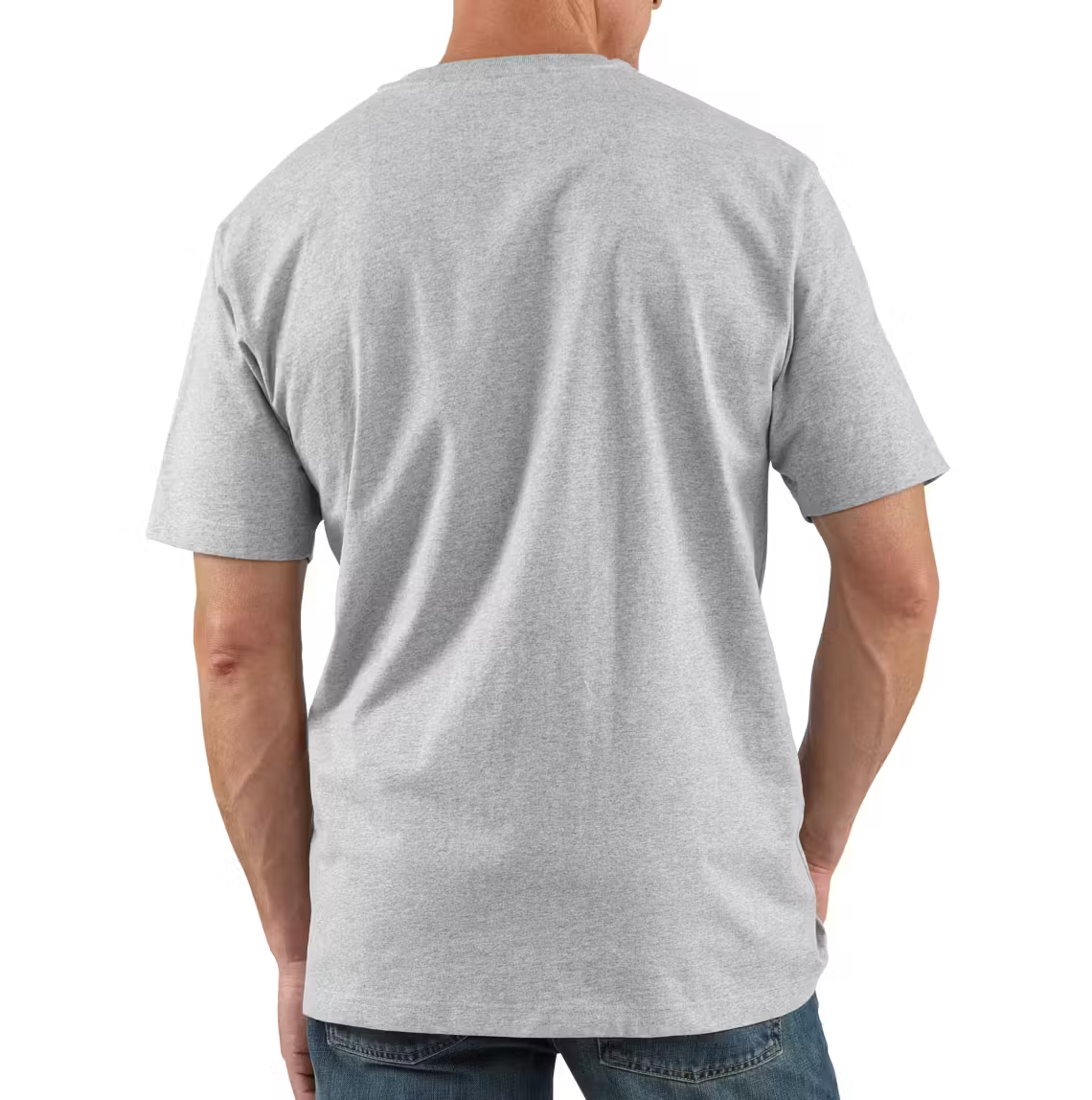 Carhartt Loose Fit Short Sleeved Pocket Henley T-Shirt — Heather Gray — view 2