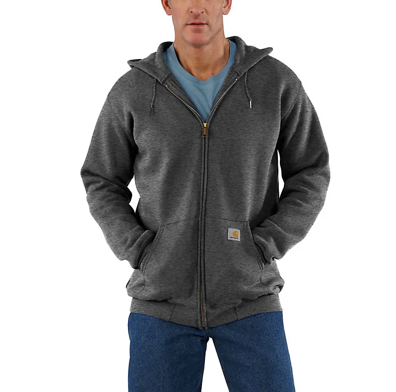 Carhartt Loose Fit Midweight Full-Zip Sweatshirt — Carbon Heather — front view